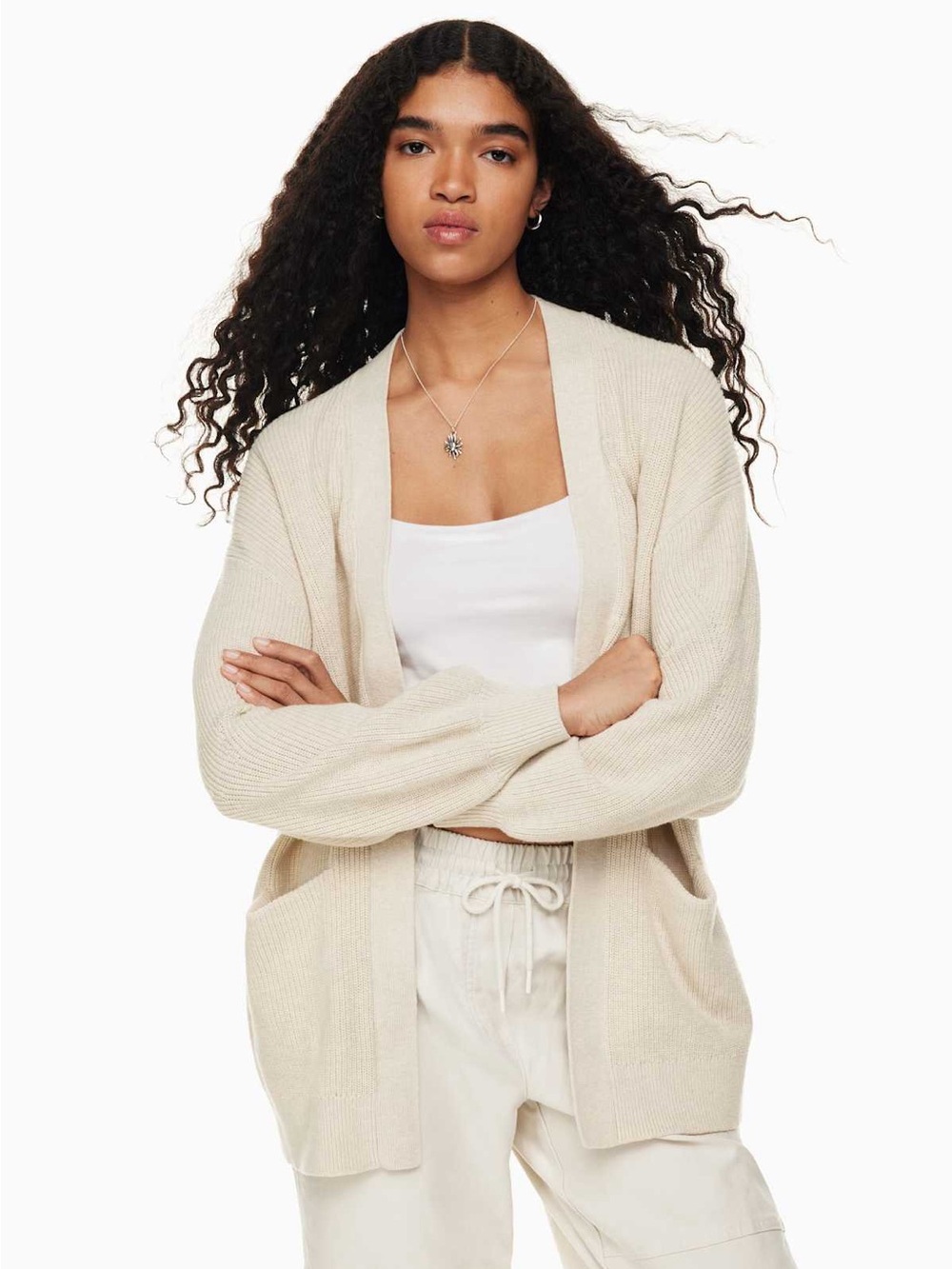 Aritzia Wilfred Free Unwind Cardigan Relaxed merino wool and cotton cardigan